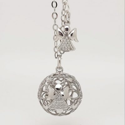 Splendida Collana Con Ciondolo A Forma Di Angelo Custode Con