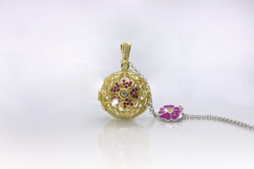 Chiama Angeli - Fiore della Vita Oro con sonaglio e collana lunga - immagine 2