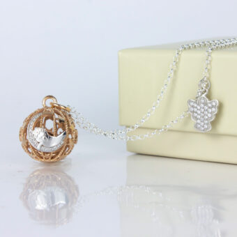 Chiama Angeli Tesoro di Mamma, elegante collana per gravidanza in argento 925‰