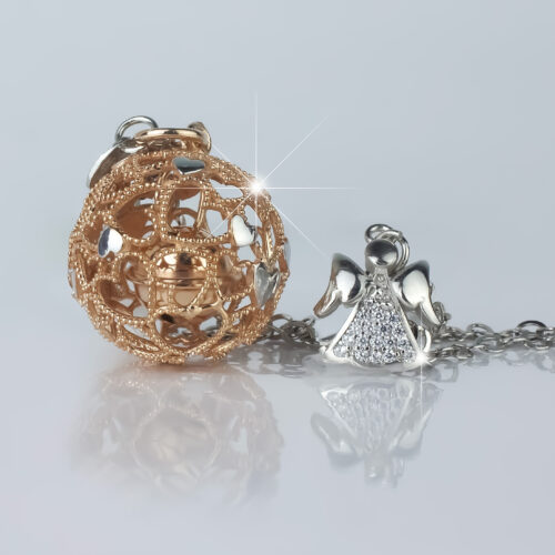 Chiama Angeli - Angelo di Mamma con sonaglio collana lunga e angelo diamantato - immagine 4