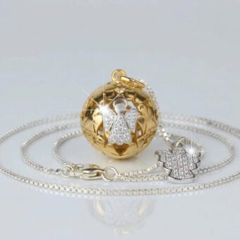Chiama Angeli Collana Lunga con campanellino in Argento 925‰ finitura in Oro, e Oro Rosa - immagine 5