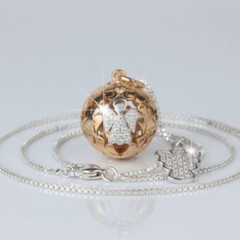 Chiama Angeli Collana Lunga con campanellino in Argento 925‰ finitura in Oro, e Oro Rosa - immagine 3