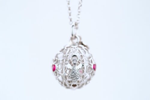 Collana Chiama Angeli Gravidanza in Argento con collana lunga e sonaglio - immagine 2