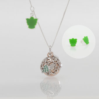 Promo Chiama Angeli Portafortuna ciondolo con collana lunga e orecchini