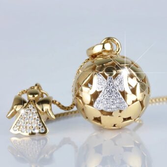 Chiama Angeli Luxury in Oro Giallo e Zirconi Bianchi